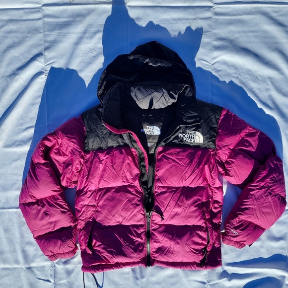 North Face Nuptse 700 Retro 96 Pink Black Down Puffer Coat - Picture 11 of 14